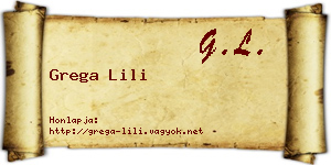 Grega Lili névjegykártya